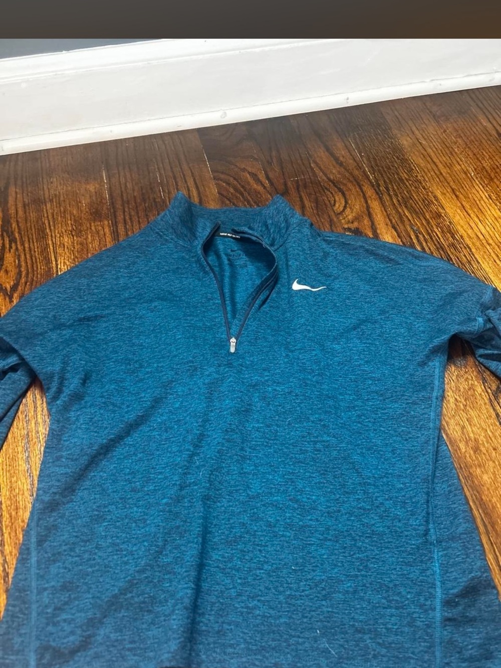 Nike Women's Teal Quarter-Zip Heathered Pullover
